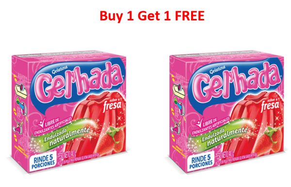 BUY 1 GET 2! Jelly Powder Gelhada  Strawberry Flavour (40gr x 2)