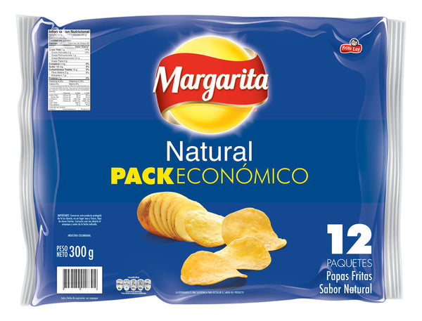 Margarita Natural Potato Chips Pack of 12 (300gr)