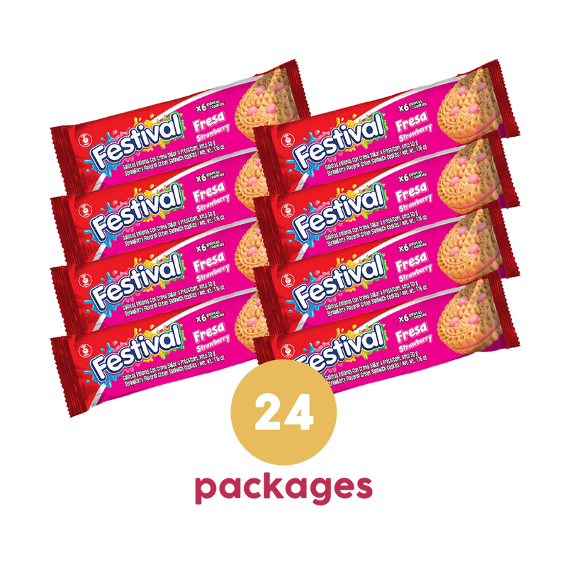 Combo Festival Strawberry (fresa) Cookies 24 Pack.