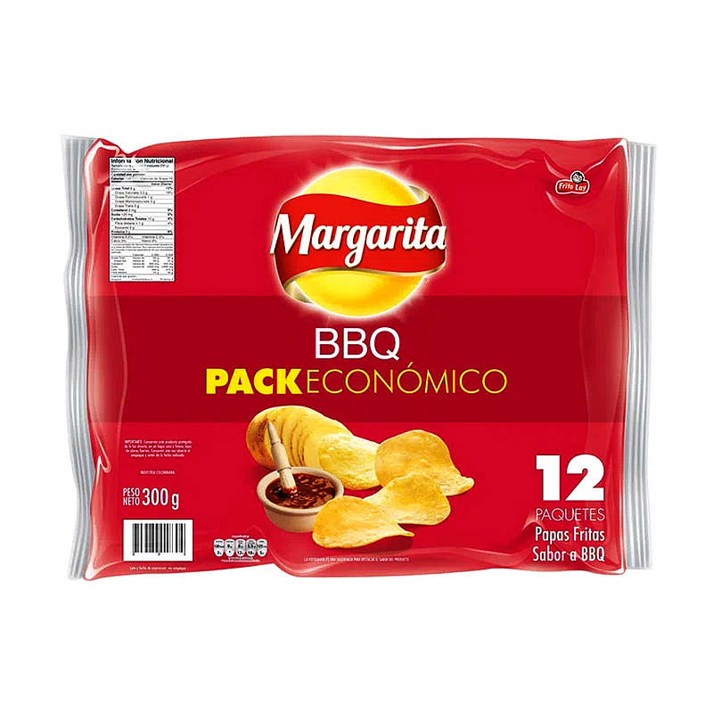 Margarita BBQ Flavour Potato Chips Pack of 12 (300gr)